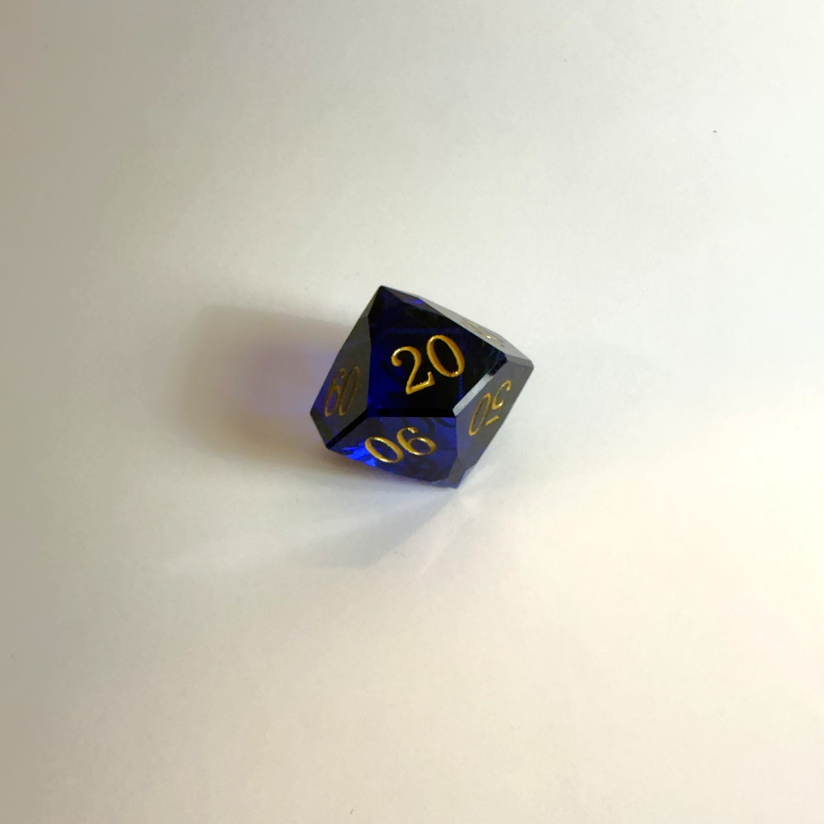 Dark Blue Handmade Gem Cut Resin Dice Set