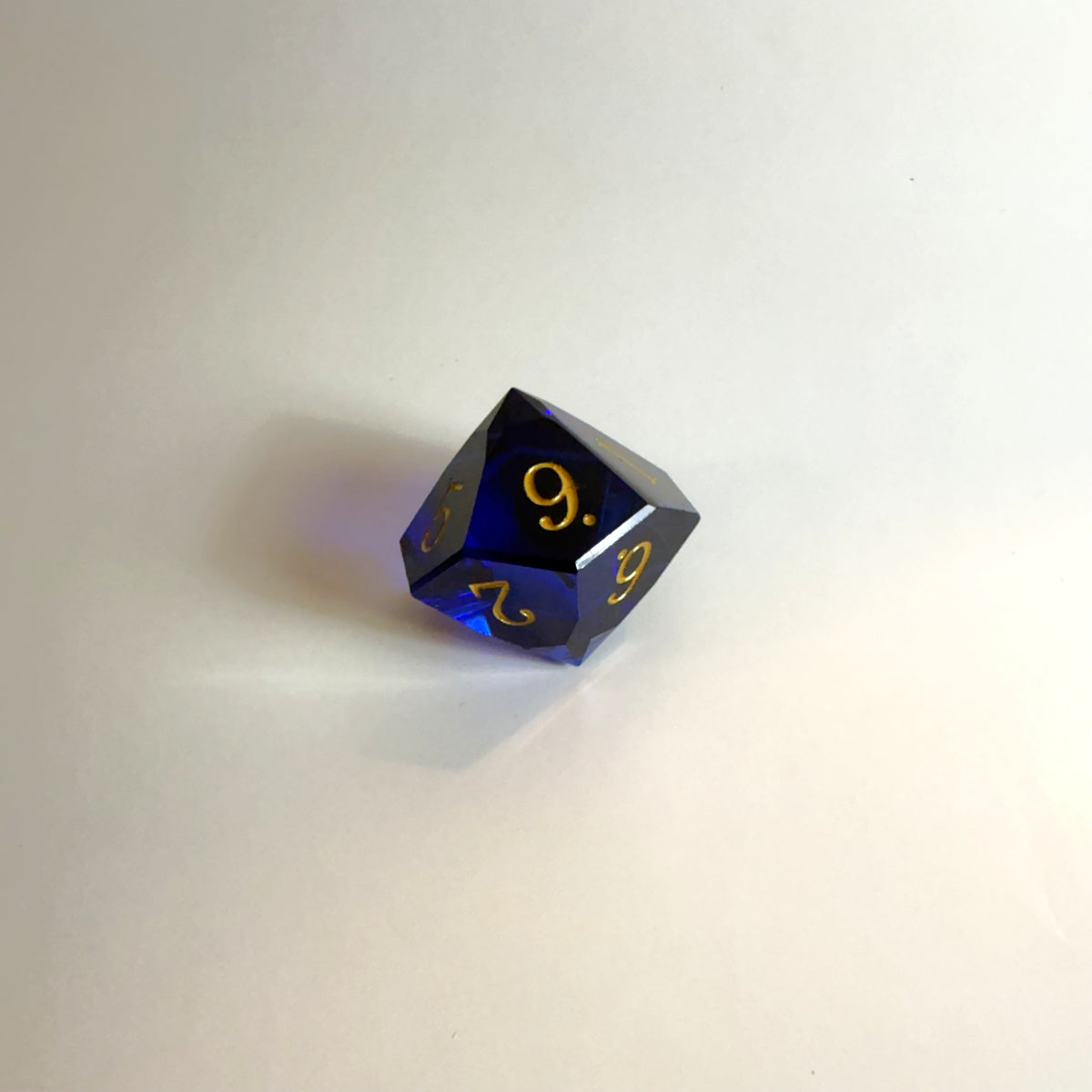 Dark Blue Handmade Gem Cut Resin Dice Set