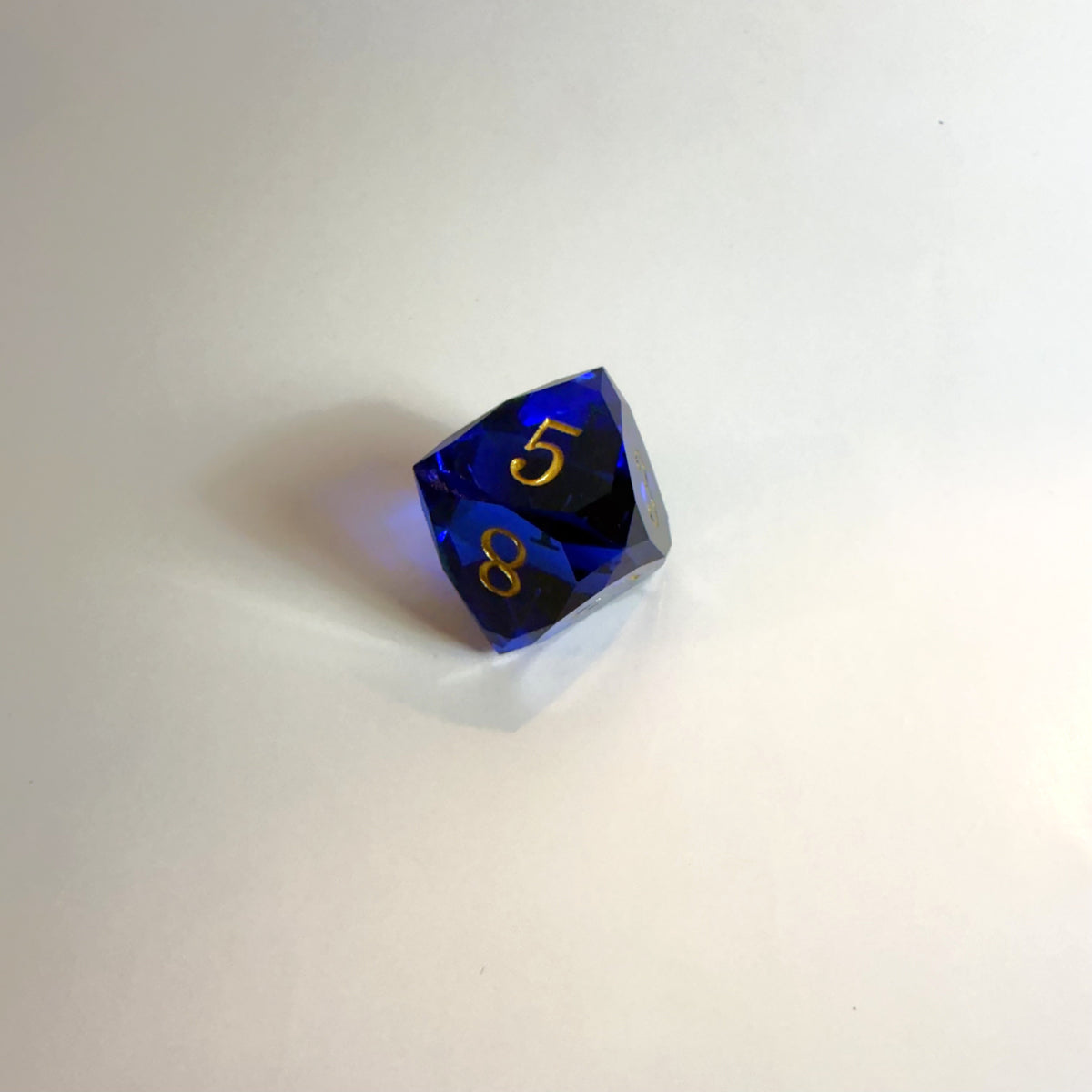Dark Blue Handmade Gem Cut Resin Dice Set