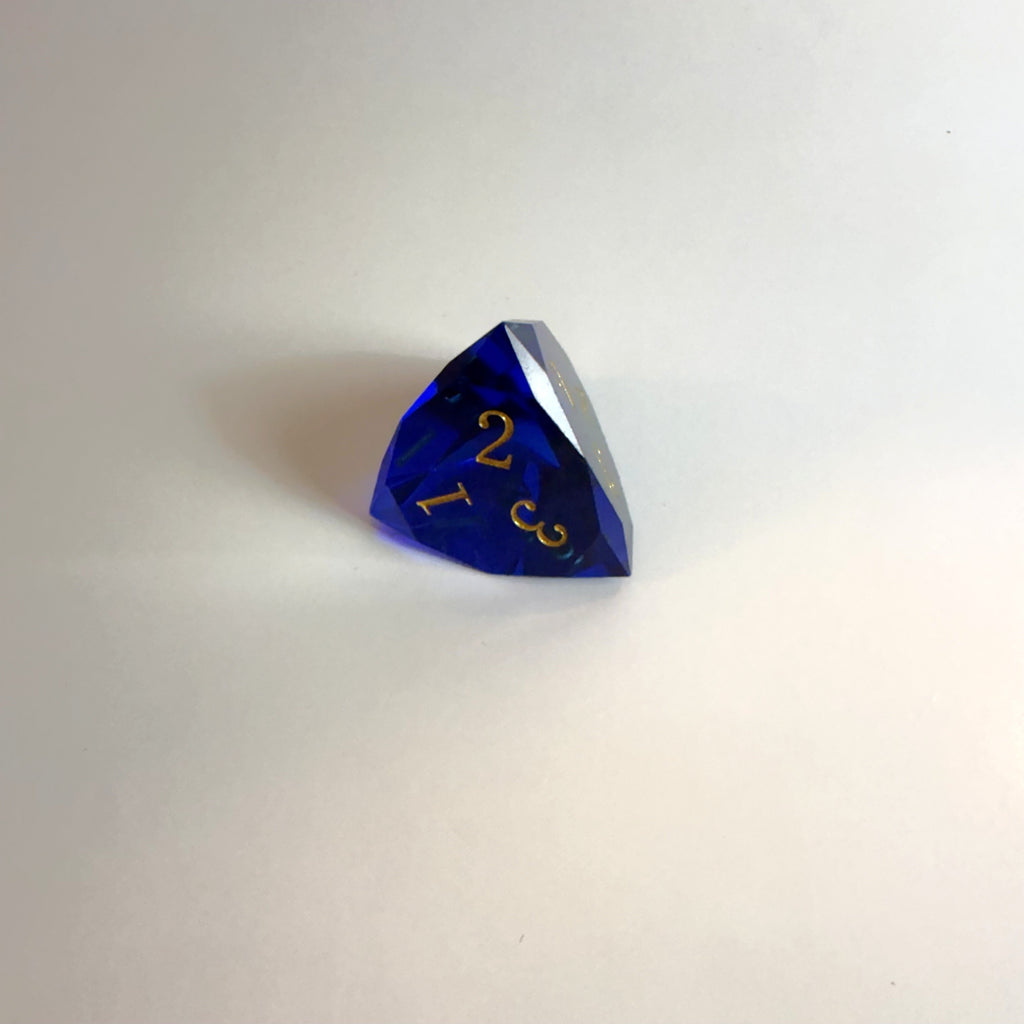 Dark Blue Handmade Gem Cut Resin Dice Set