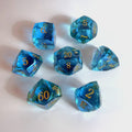 Light Blue Handmade Gem Cut Resin Dice Set