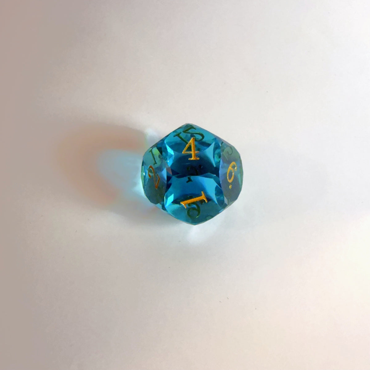 Light Blue Handmade Gem Cut Resin Dice Set