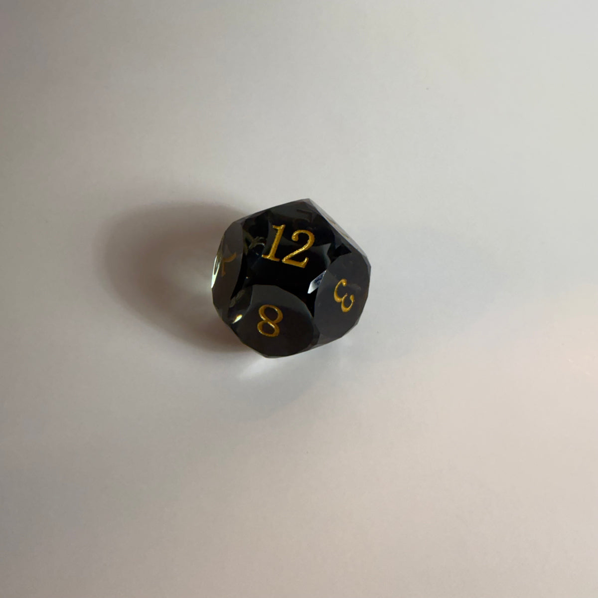 Clear Black Handmade Gem Cut Resin Dice Set