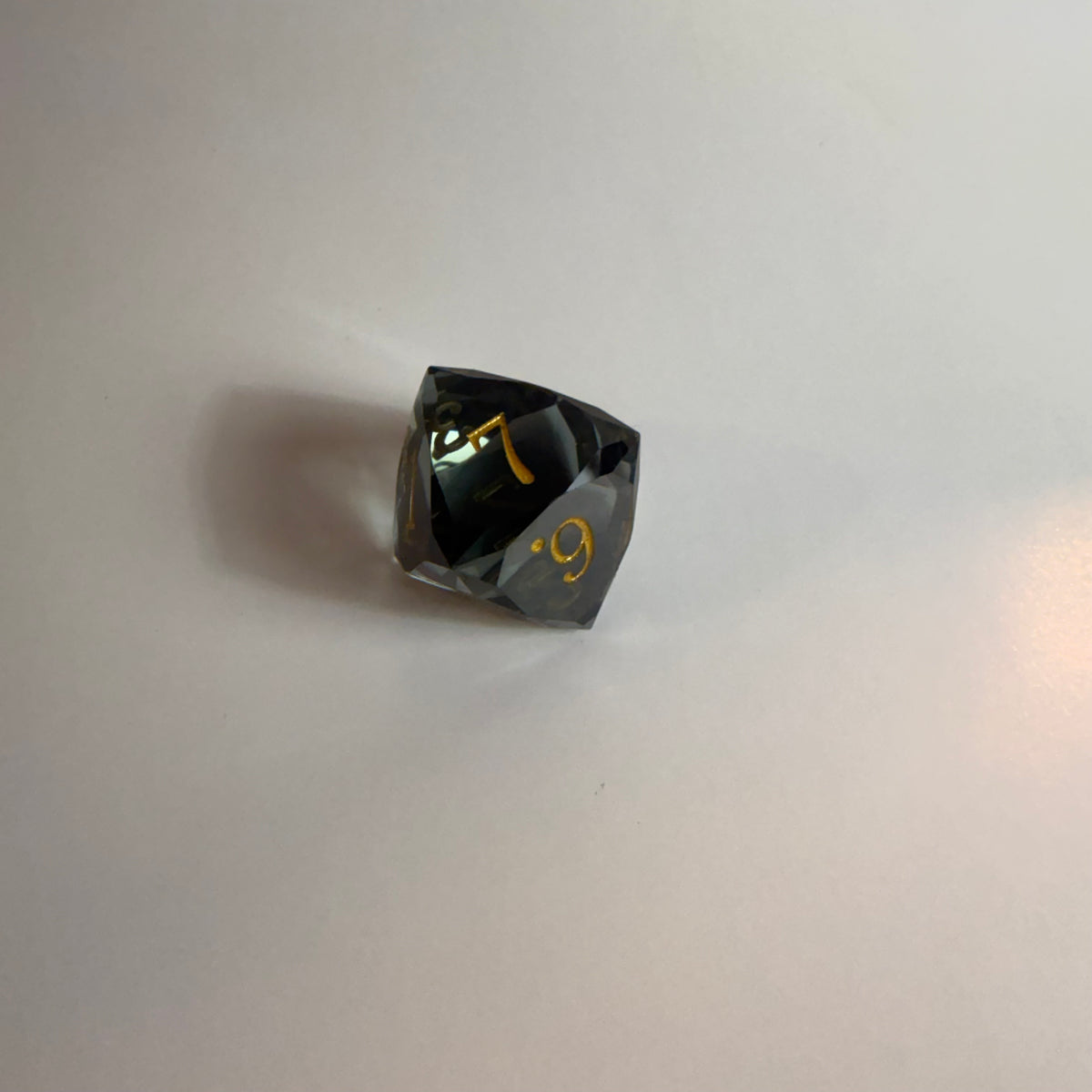 Clear Black Handmade Gem Cut Resin Dice Set