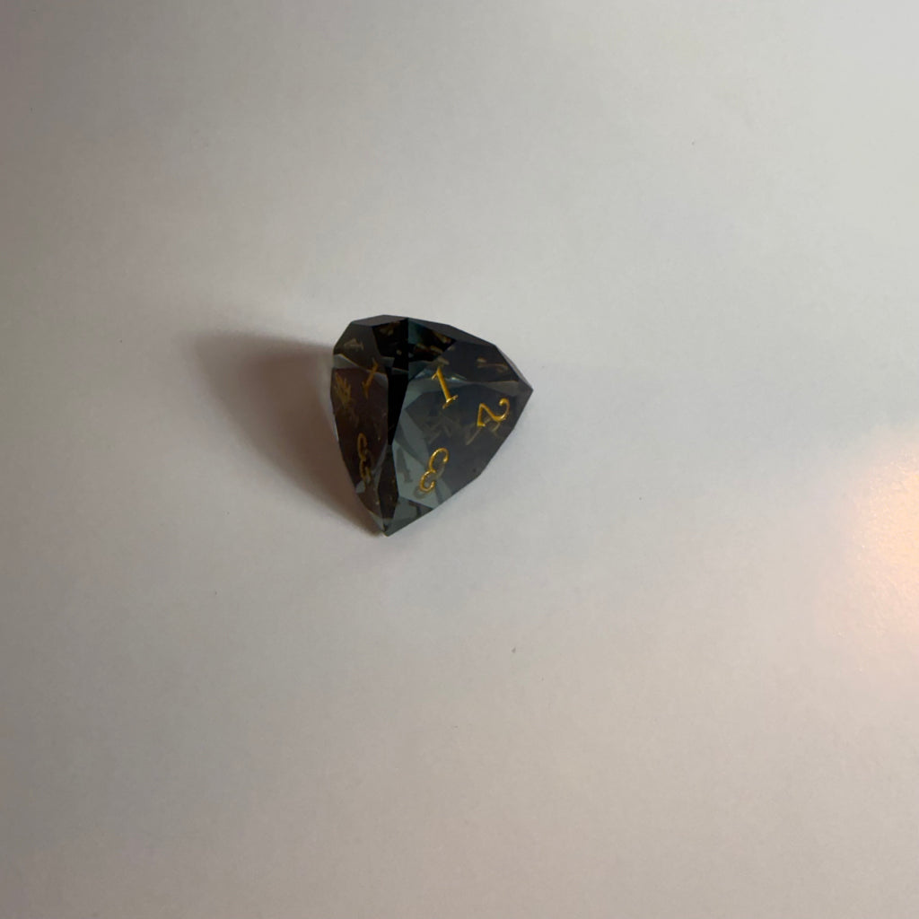 Clear Black Handmade Gem Cut Resin Dice Set