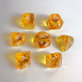 Yellow Handmade Gem Cut Resin Dice Set