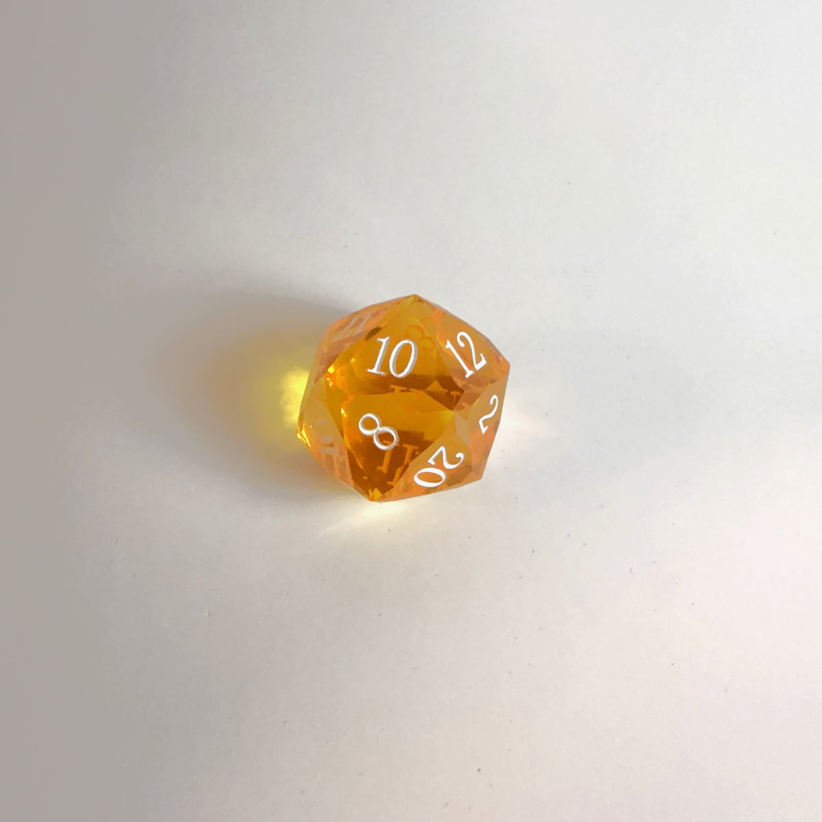 Yellow Handmade Gem Cut Resin Dice Set