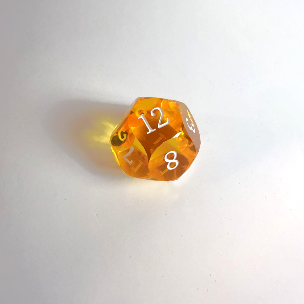 Yellow Handmade Gem Cut Resin Dice Set