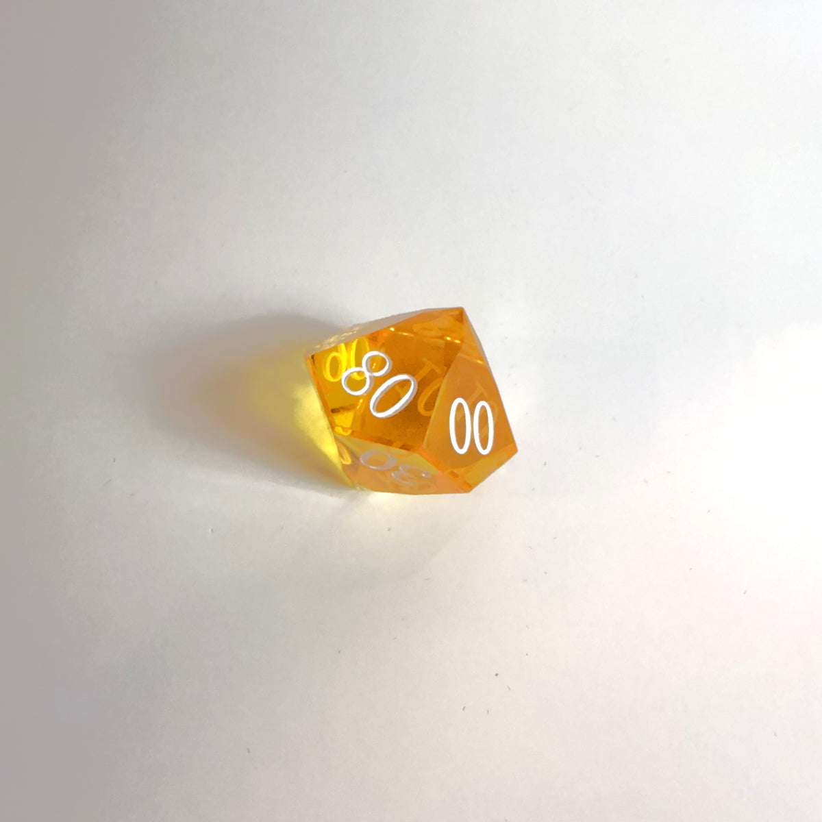 Yellow Handmade Gem Cut Resin Dice Set