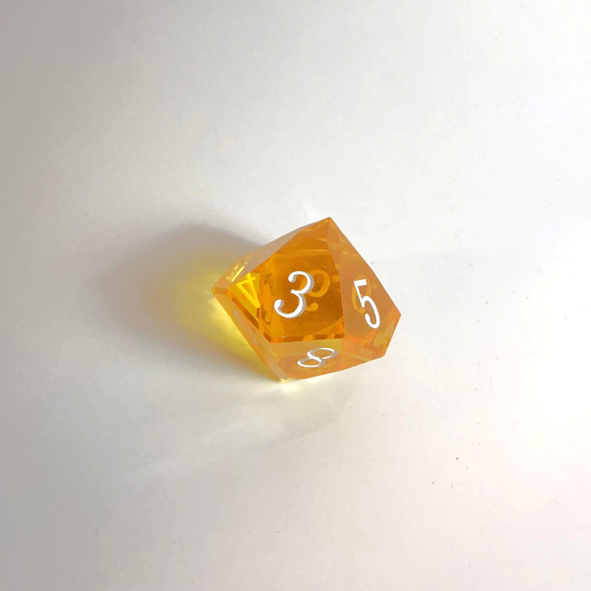 Yellow Handmade Gem Cut Resin Dice Set