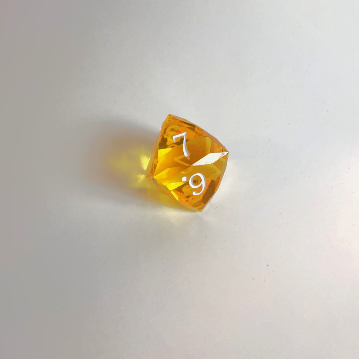 Yellow Handmade Gem Cut Resin Dice Set