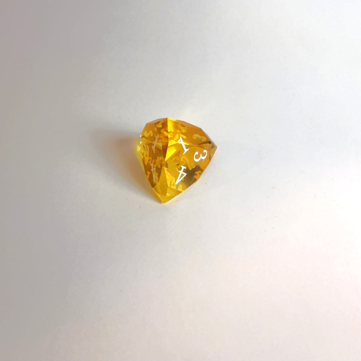 Yellow Handmade Gem Cut Resin Dice Set