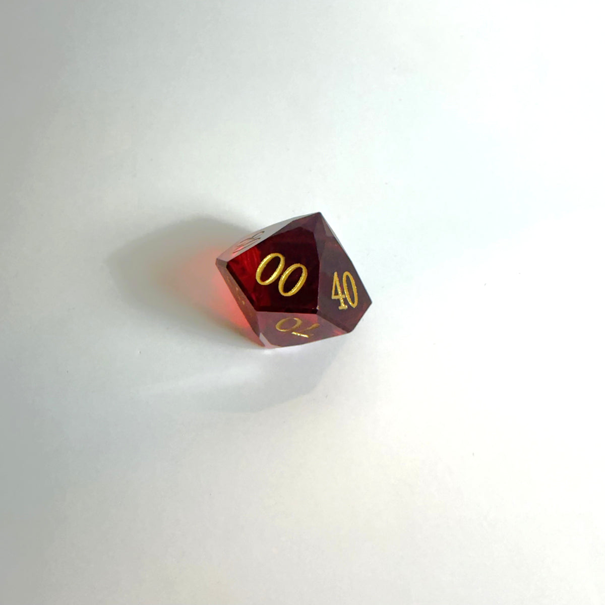 Red Handmade Gem Cut Resin Dice Set