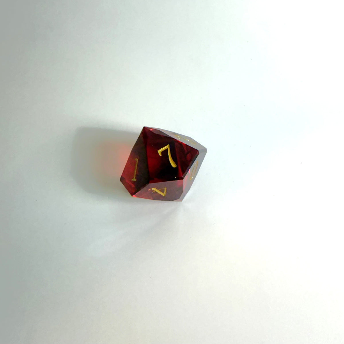 Red Handmade Gem Cut Resin Dice Set
