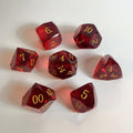 Red Handmade Gem Cut Resin Dice Set