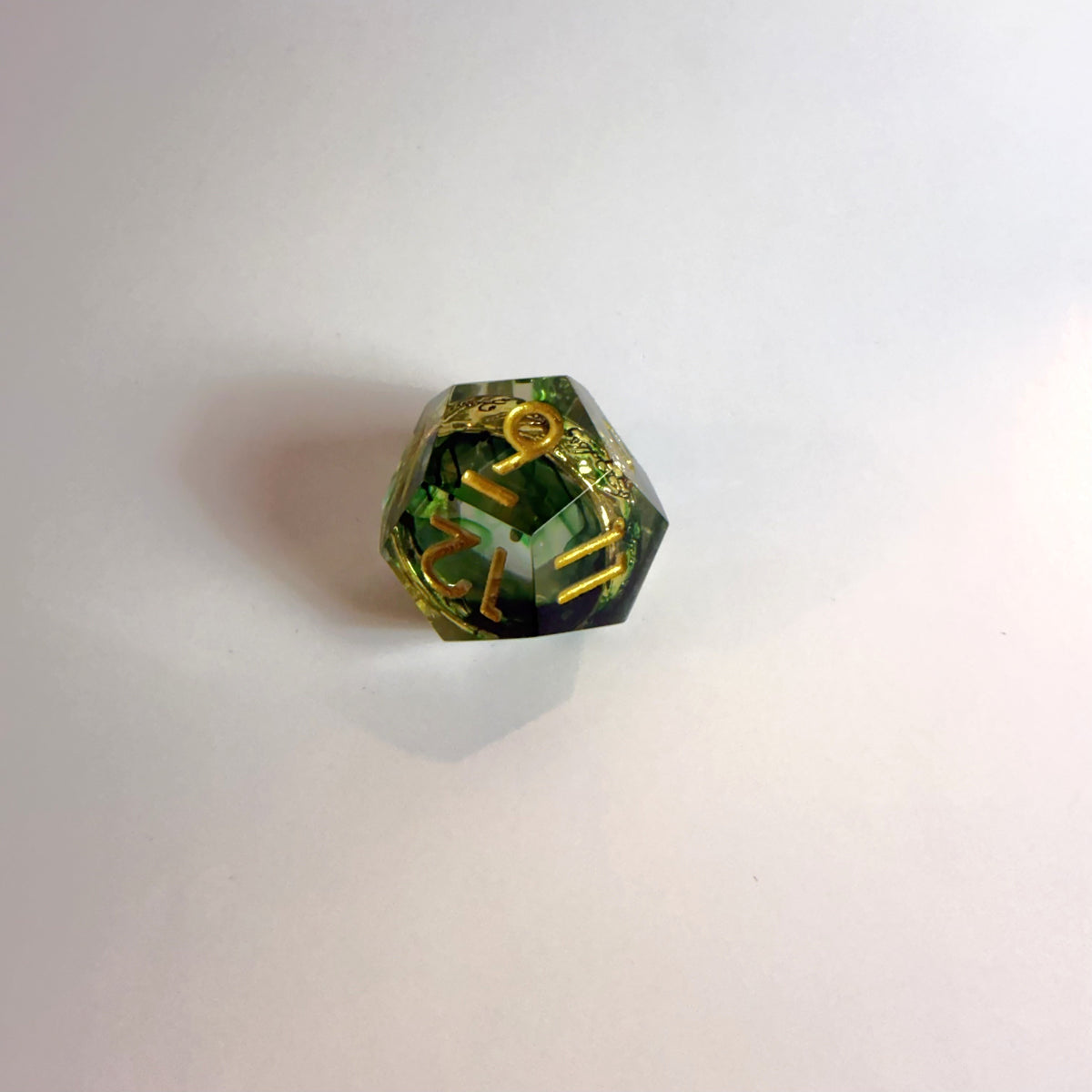 Green One Ring Sharp Edge Resin Dice Set