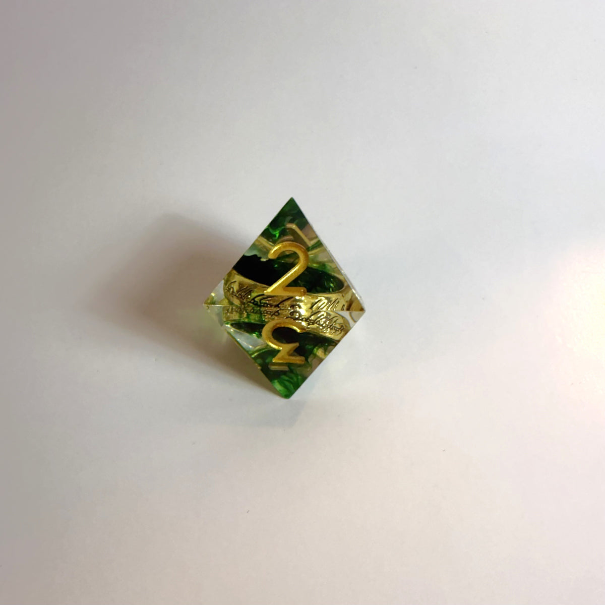 Green One Ring Sharp Edge Resin Dice Set