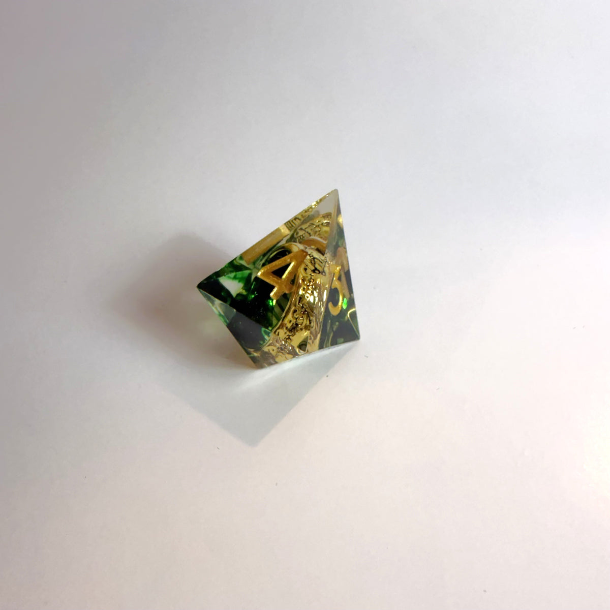 Green One Ring Sharp Edge Resin Dice Set