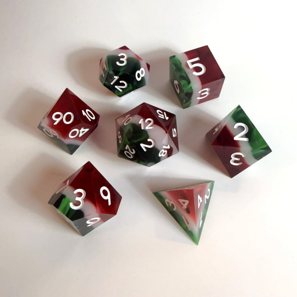 Watermelon Resin Sharp Edge Resin Dice Set