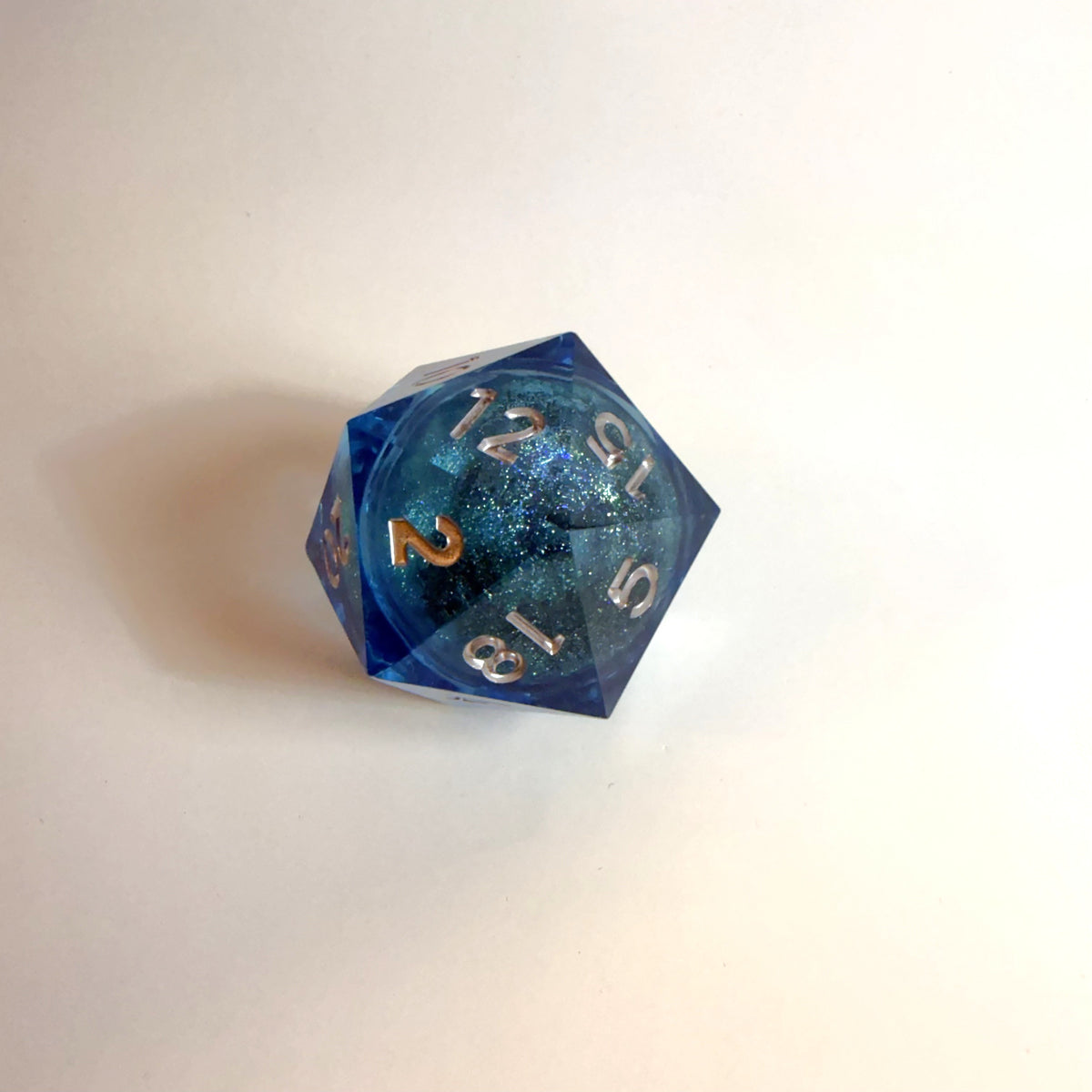 Light Blue Chonk Resin D20