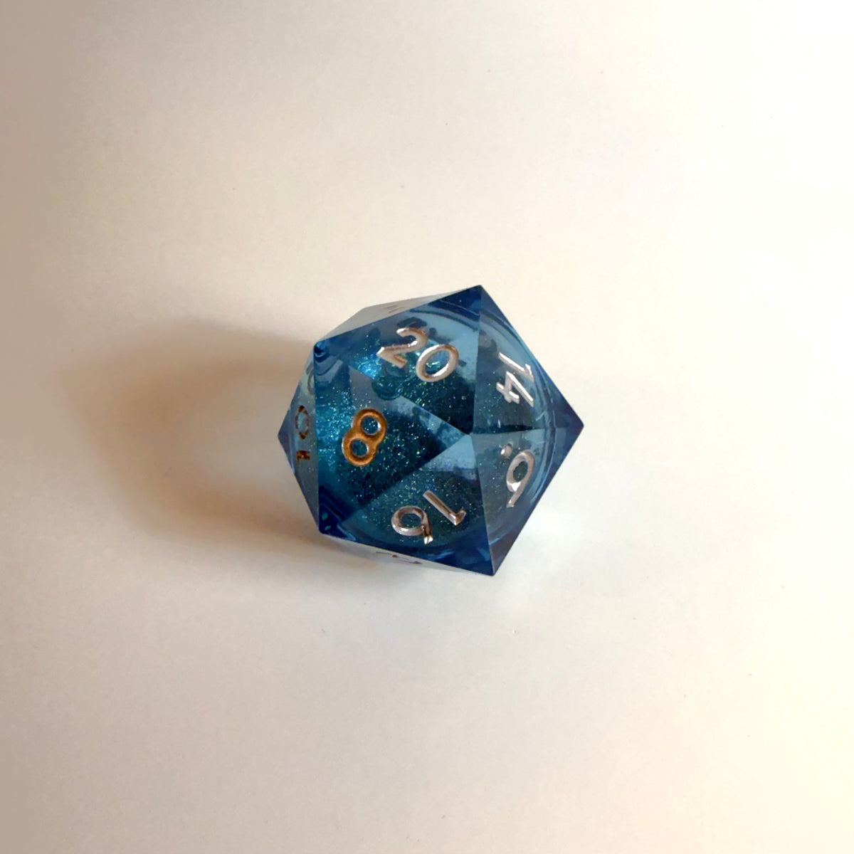 Light Blue Chonk Resin D20