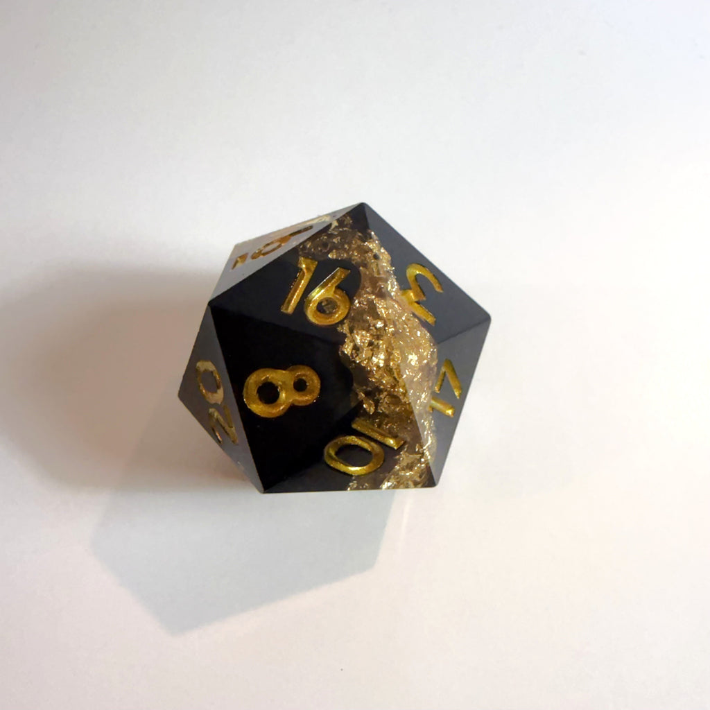Gold Banded Sharp Edge Resin Dice Set