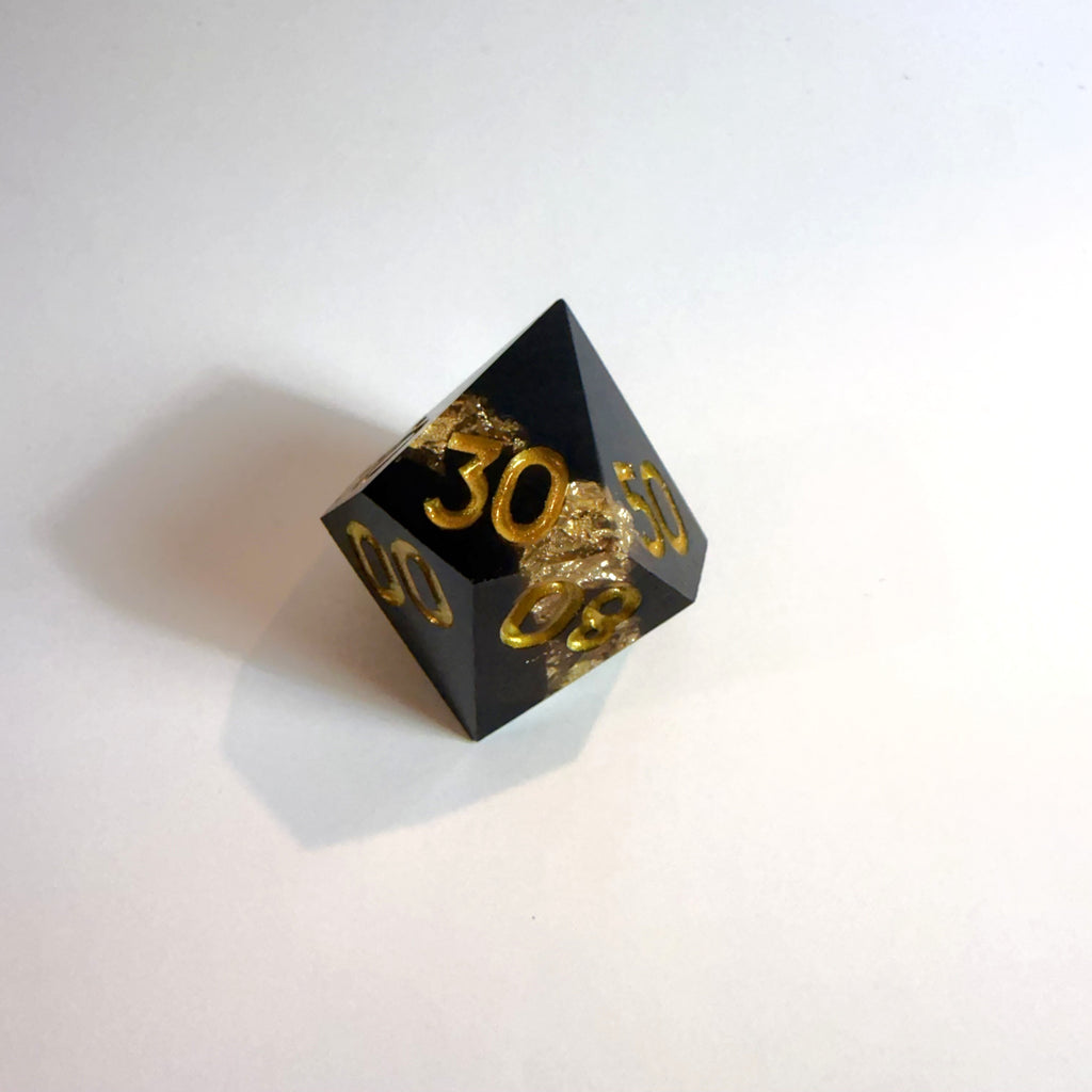 Gold Banded Sharp Edge Resin Dice Set