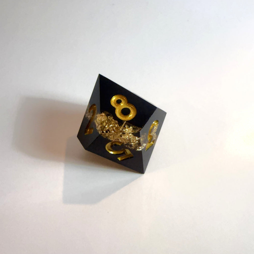 Gold Banded Sharp Edge Resin Dice Set