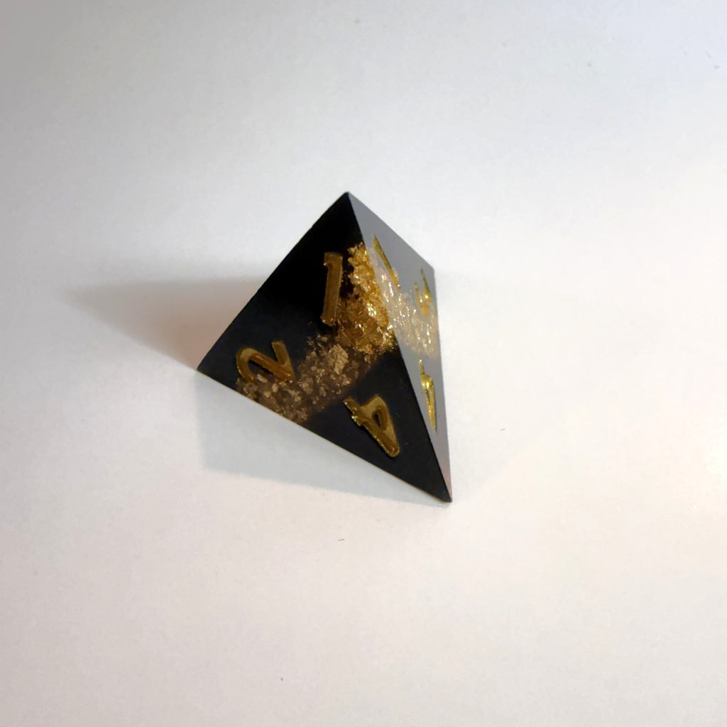Gold Banded Sharp Edge Resin Dice Set