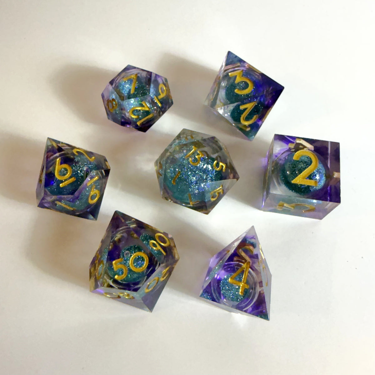 Nebulite Core Liquid Core Resin Dice Set