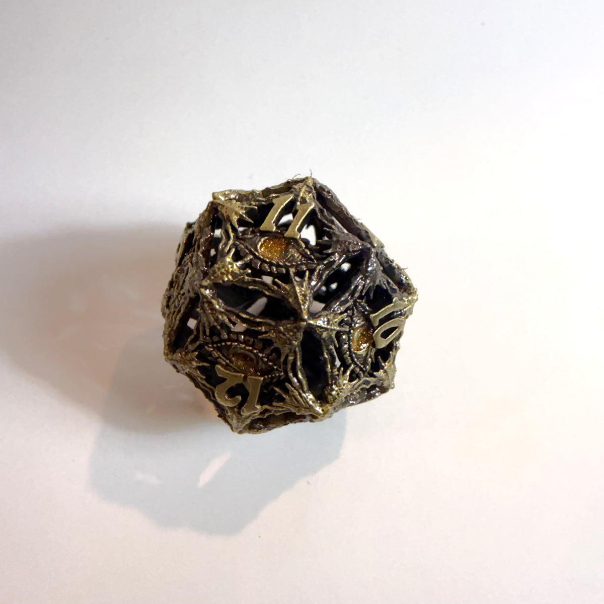 Clawing Dragon Eye Hollow Metal Dice Set