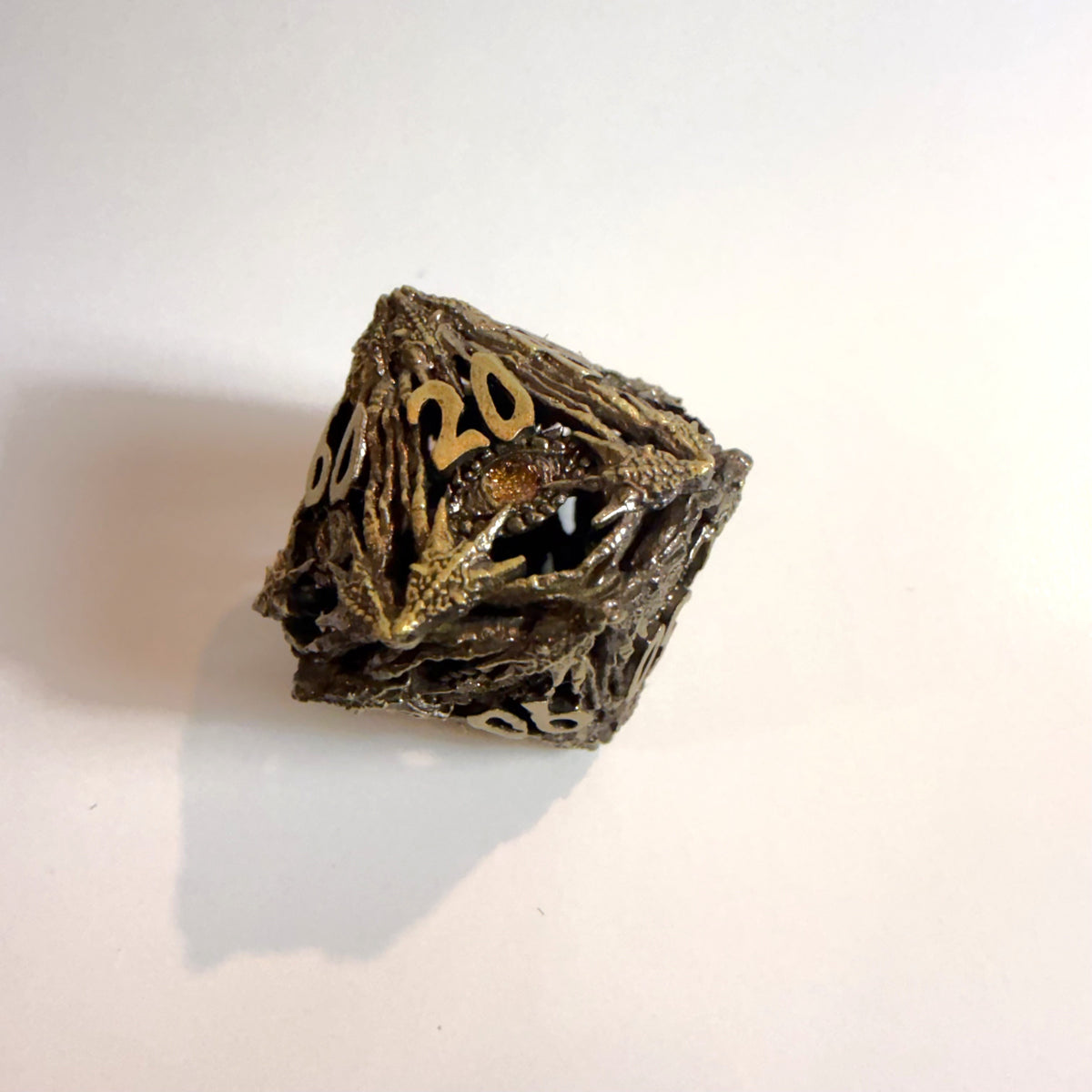 Clawing Dragon Eye Hollow Metal Dice Set