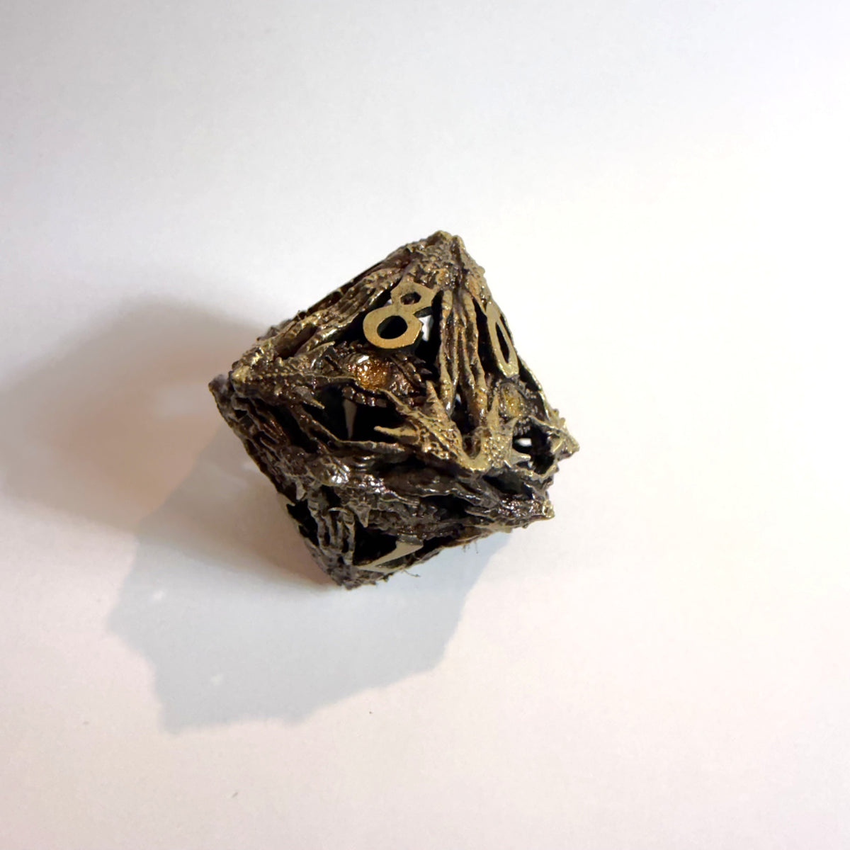Clawing Dragon Eye Hollow Metal Dice Set