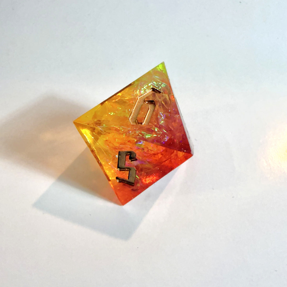 Amber Sundown Sharp Edge Resin Dice Set