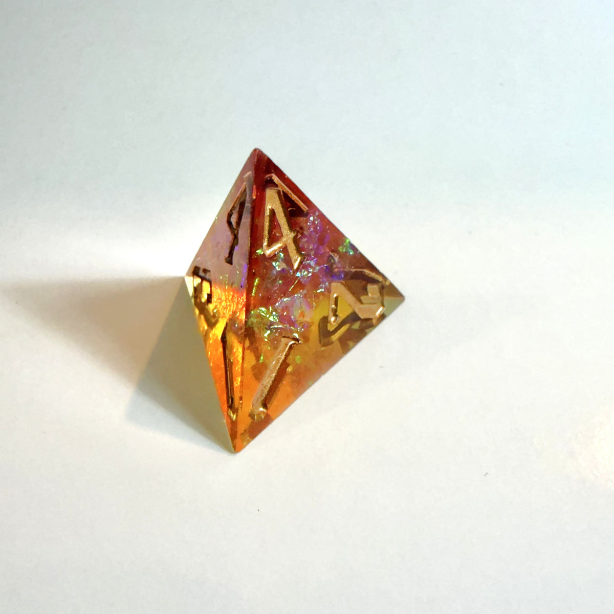 Amber Sundown Sharp Edge Resin Dice Set