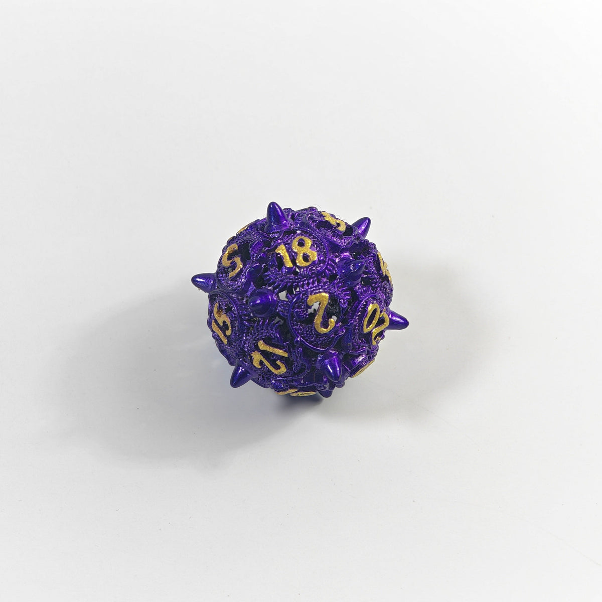 Violet Dragon Coil Hollow Metal Dice Set