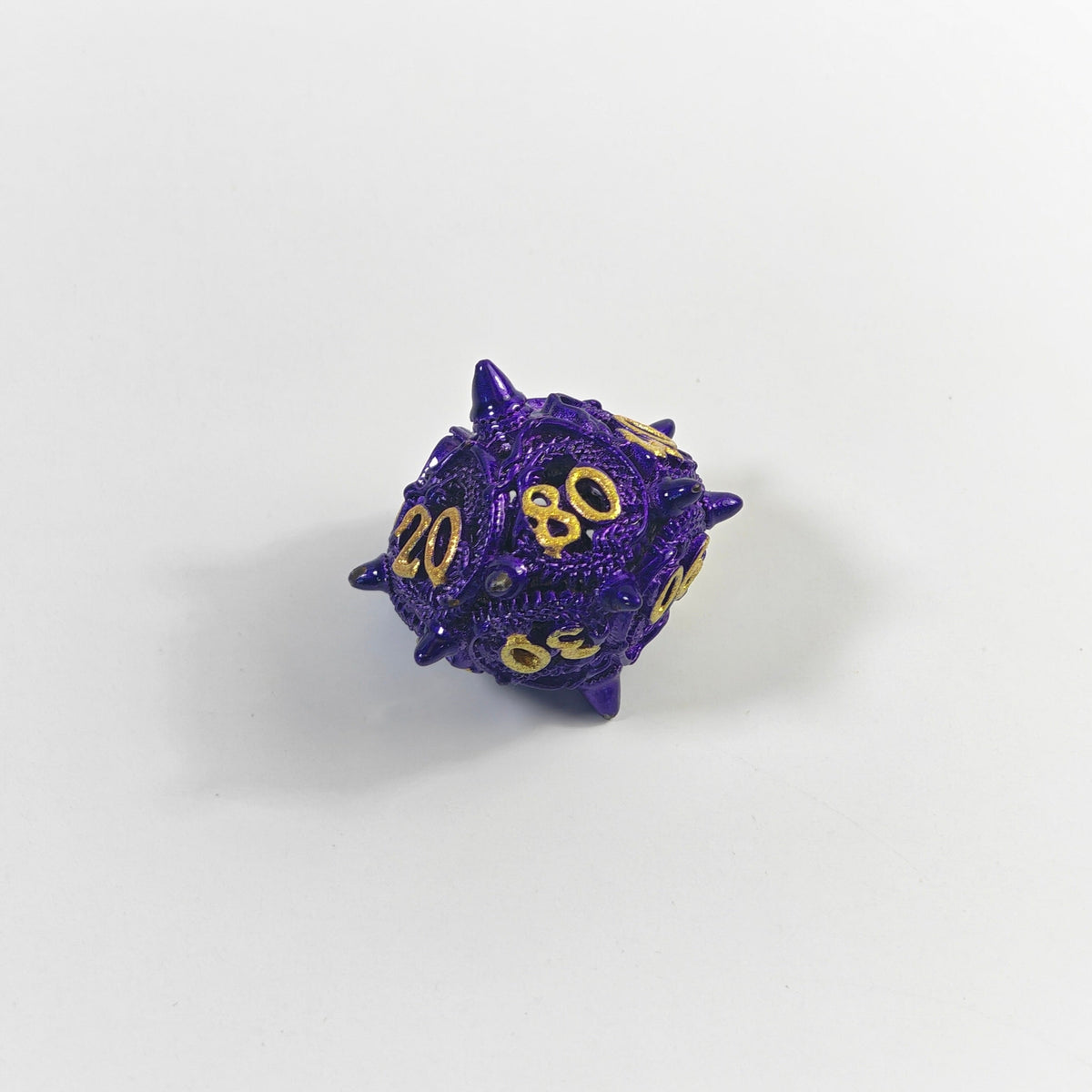 Violet Dragon Coil Hollow Metal Dice Set