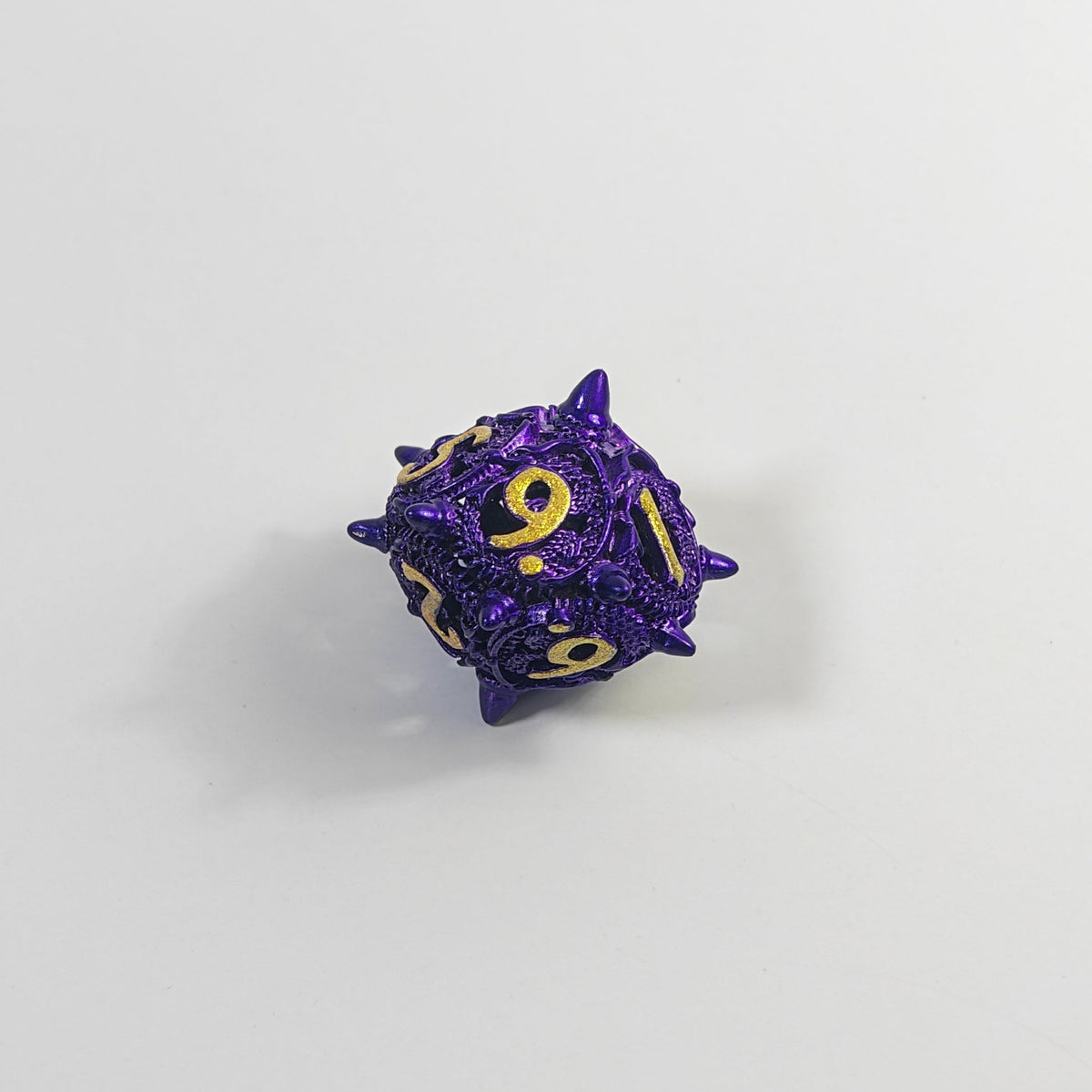 Violet Dragon Coil Hollow Metal Dice Set