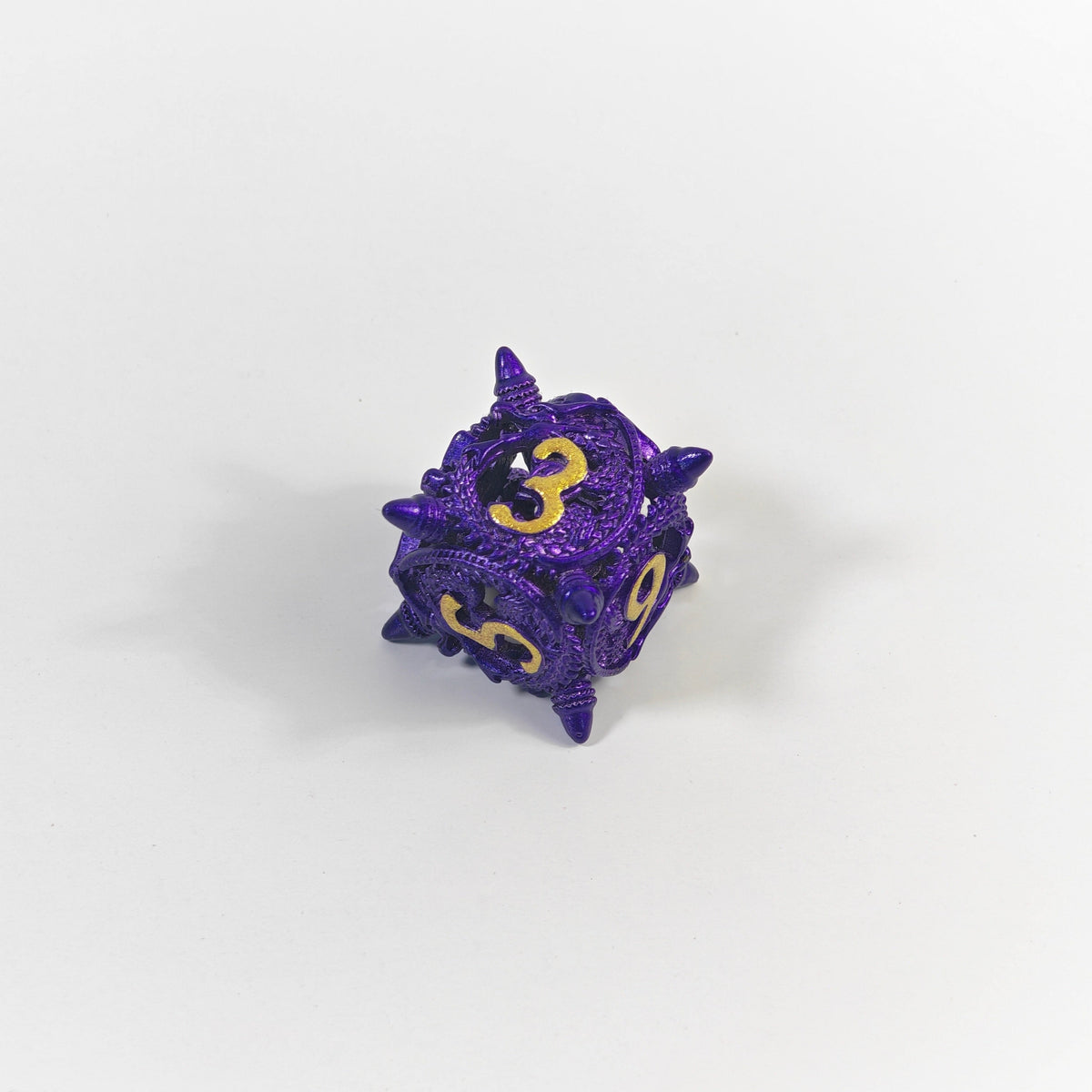 Violet Dragon Coil Hollow Metal Dice Set