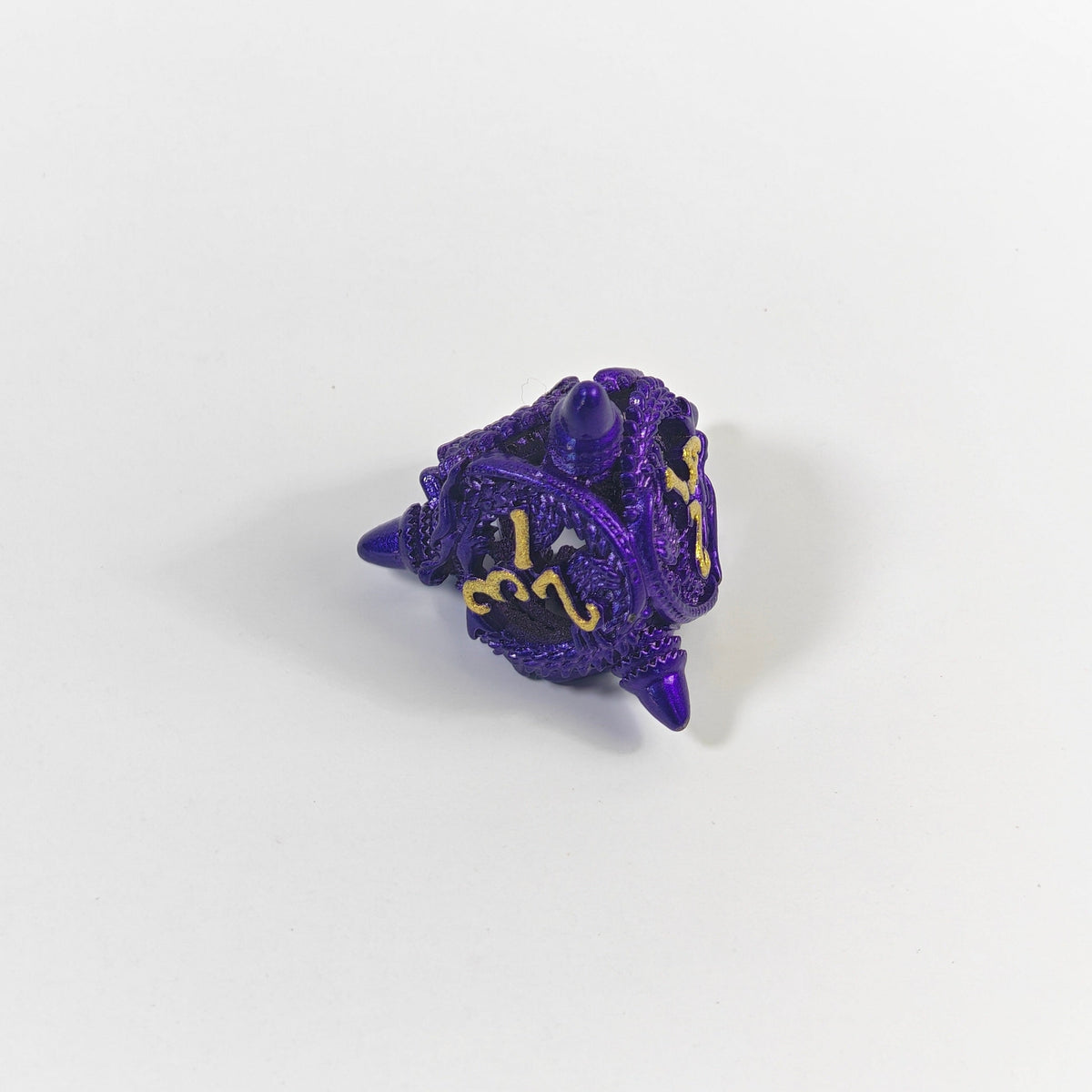 Violet Dragon Coil Hollow Metal Dice Set