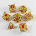 Gold Red Arrow Hollow Metal Dice Set