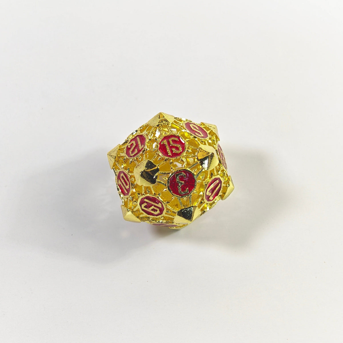 Gold Red Arrow Hollow Metal Dice Set