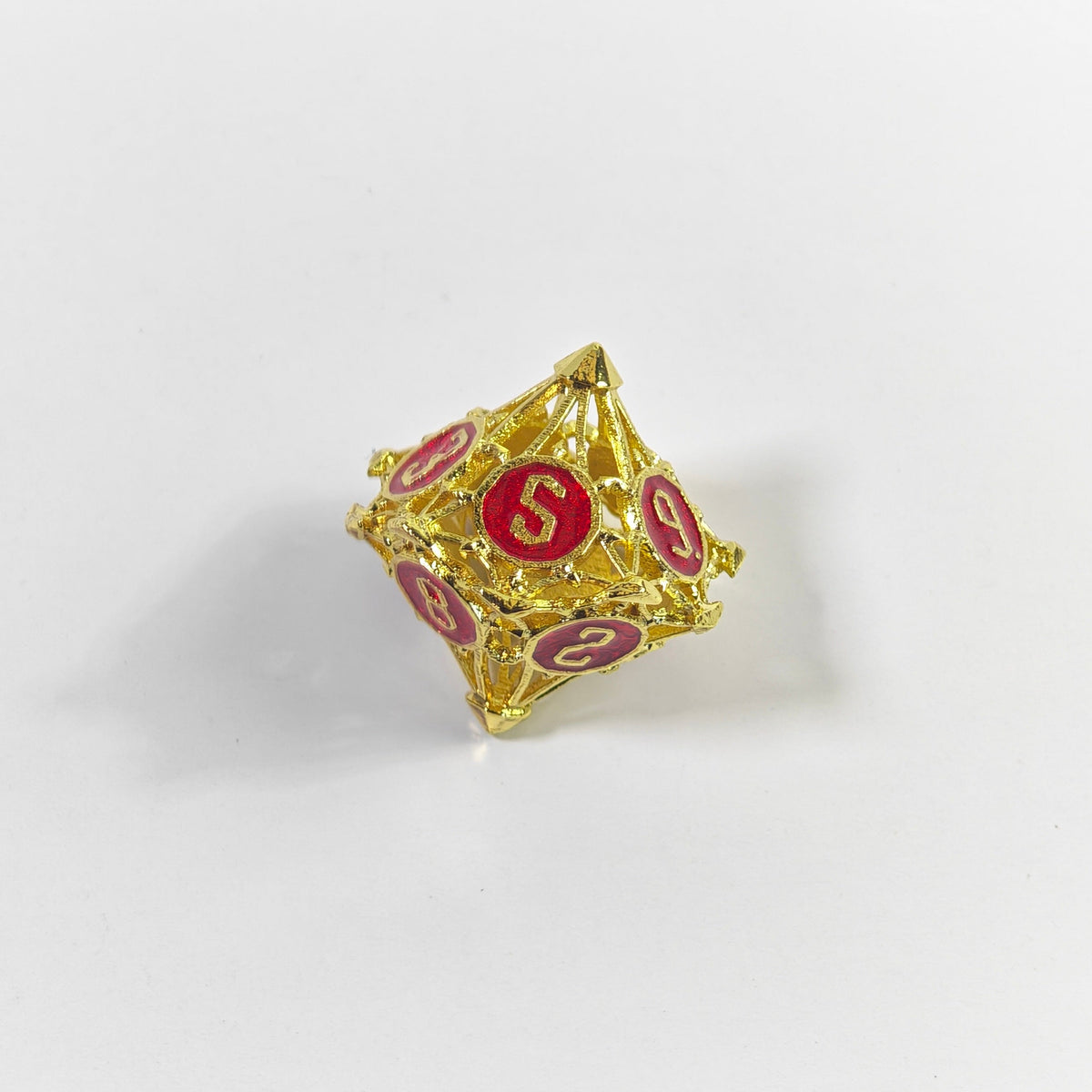 Gold Red Arrow Hollow Metal Dice Set