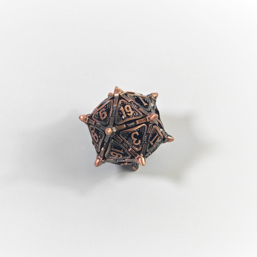 Snarling Mimic Copper Hollow Metal Dice Set