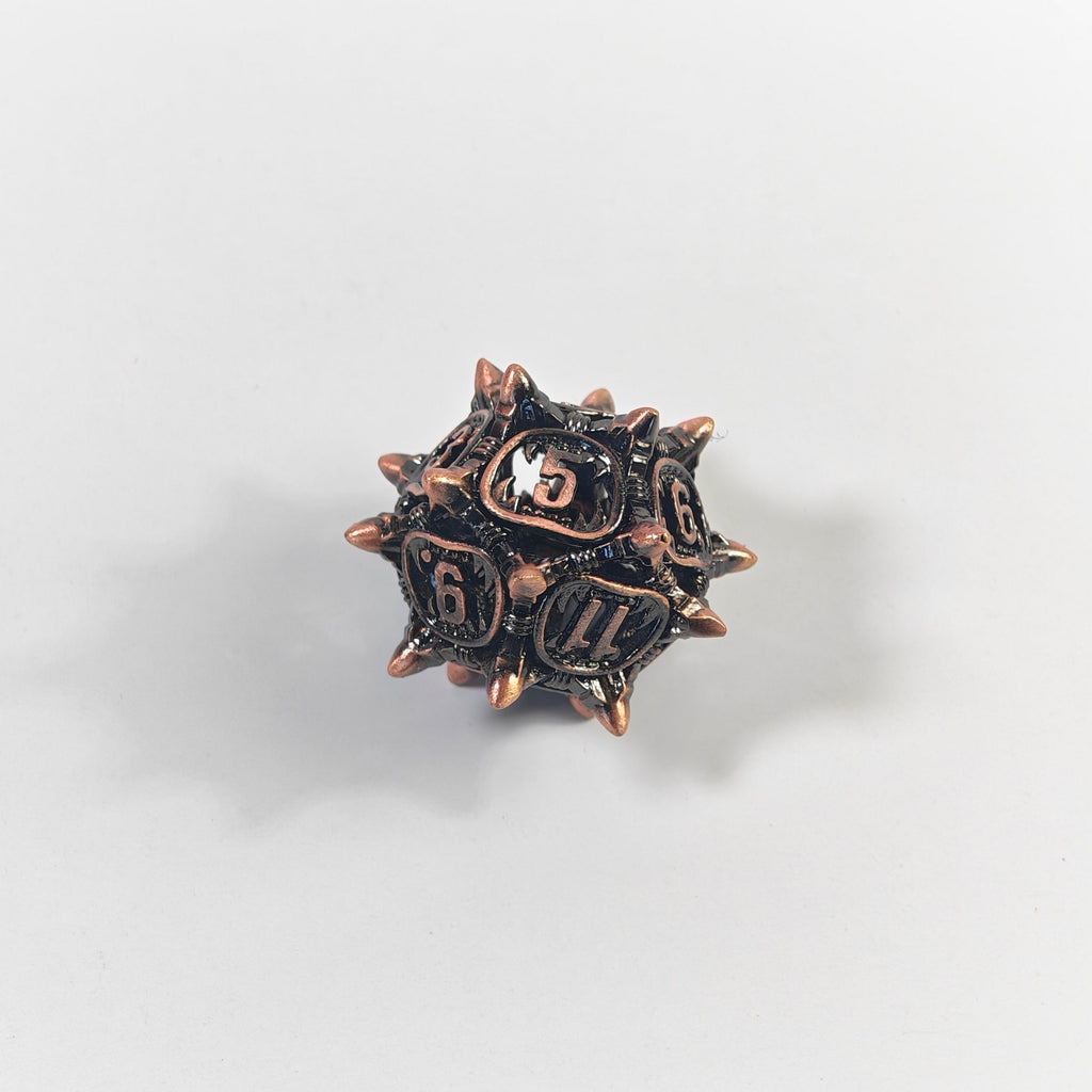 Snarling Mimic Copper Hollow Metal Dice Set