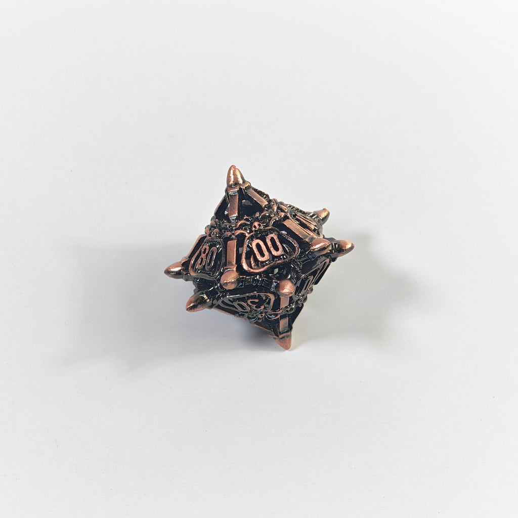 Snarling Mimic Copper Hollow Metal Dice Set