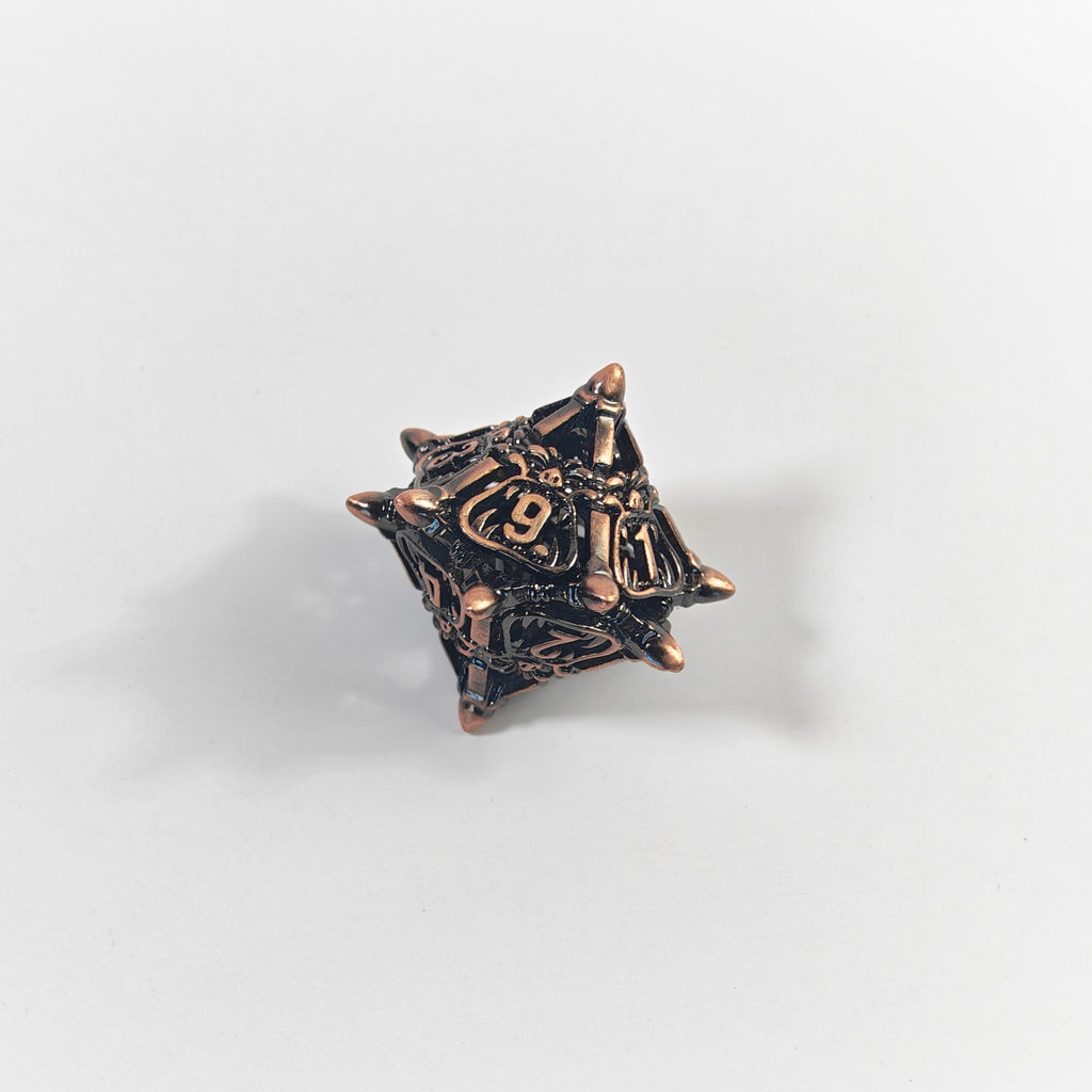 Snarling Mimic Copper Hollow Metal Dice Set