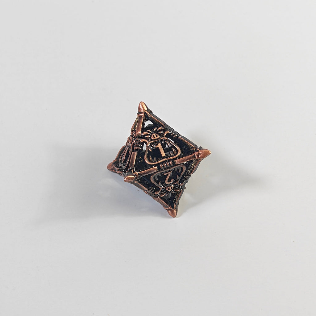 Snarling Mimic Copper Hollow Metal Dice Set
