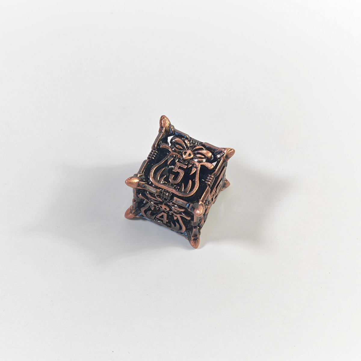 Snarling Mimic Copper Hollow Metal Dice Set