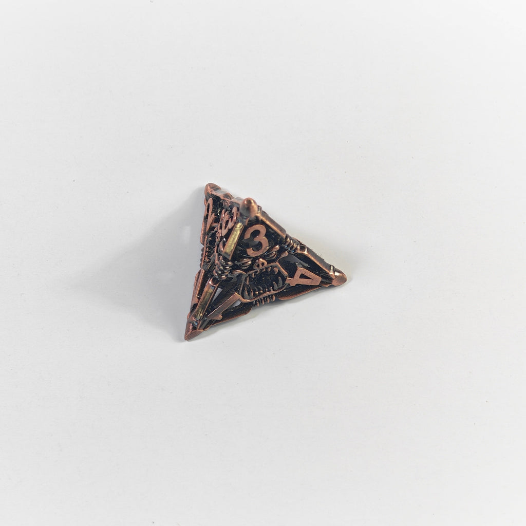 Snarling Mimic Copper Hollow Metal Dice Set